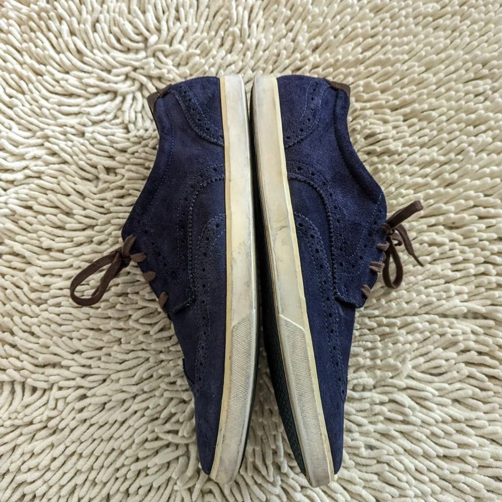 Cole Haan mens C13806 Joshua wingtip blue suede Oxford shoes